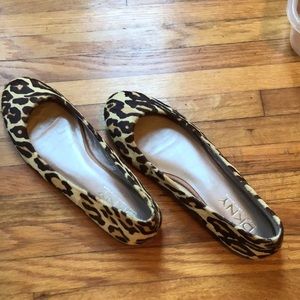 DKNY womens ballet flats leopard print